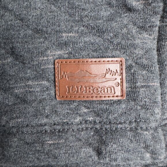 LL Bean Quilted Pullover Sweatshirt Womens Petite Large Dark Gray Mock Neck - Picture 7 of 16